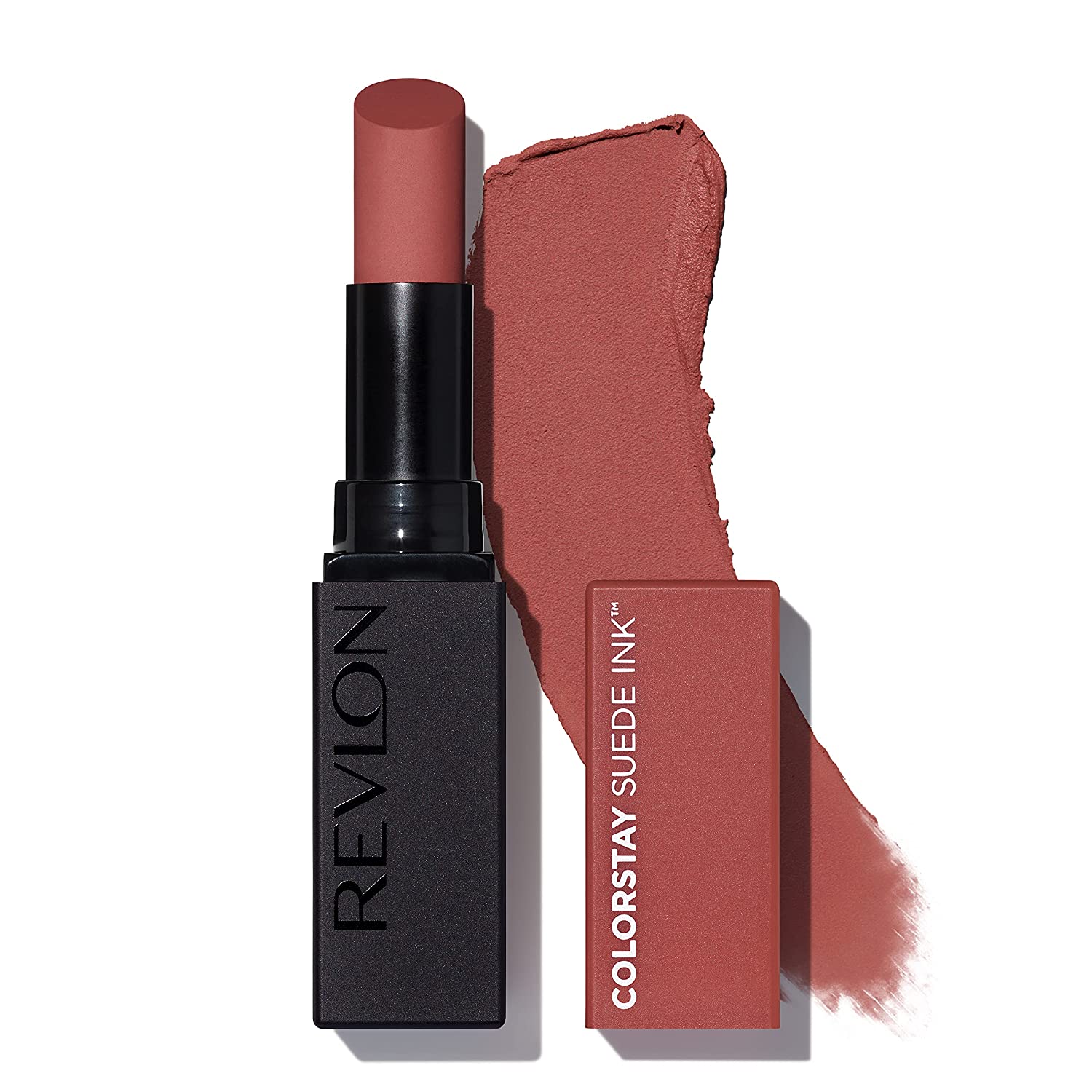 251102113044817_1 REVLON Lipstick, ColorStay Suede Ink, Built-in Primer, Infused with Vitamin E, Waterproof, Smudgeproof, Matte Color, 001 Gut Instinct (Pack of 1) - Image 1